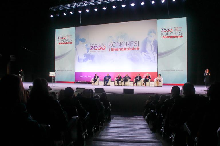 Big stage of a health congress in Albania 2023